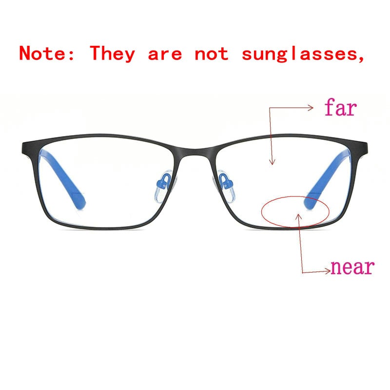 mincl Transition Photochromic Bifocal Reading Glasses for Mens,Square Clear UV Protection Sunglasses Readers 0~+4.00 (black, 2.0 x) - Image 3