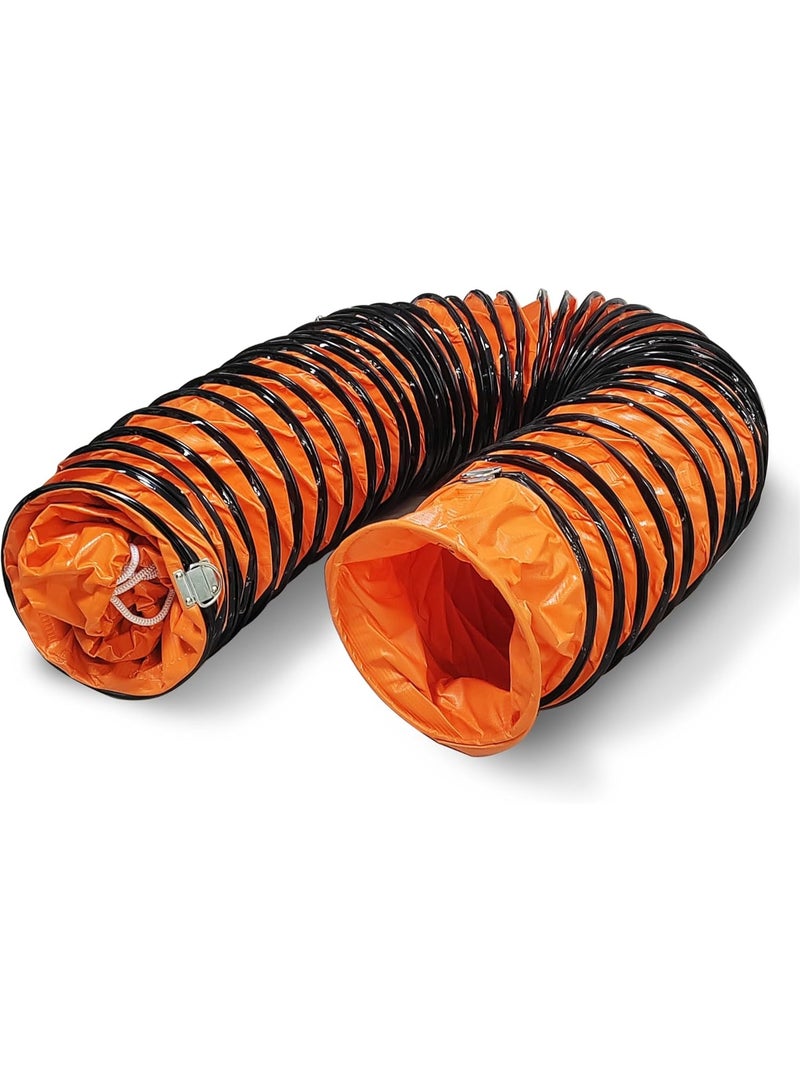 HYITCL 32FT Ducting Hose 8 Inch PVC Flexible Duct Hosing with Adjustable Rope for Utility Blower Exhaust Fan - Image 1