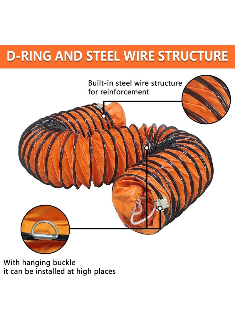 HYITCL 32FT Ducting Hose 8 Inch PVC Flexible Duct Hosing with Adjustable Rope for Utility Blower Exhaust Fan - Image 3