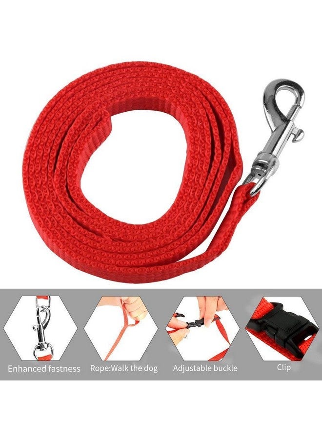 طقم حزام مقود للقطط - حزام مقود من النايلون قابل للتعديل مع مجموعة حزام للمشي مع الحيوانات الأليفة الصغيرة - سادة (أحمر) - Image 4