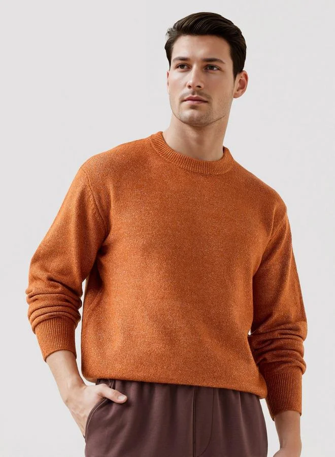 Splash FAV Textured Sweater with Crew Neck