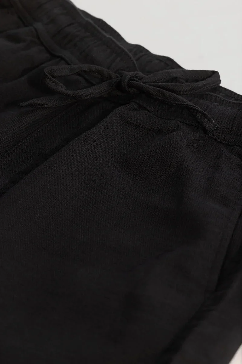 SNITCH Black Cotton Shorts