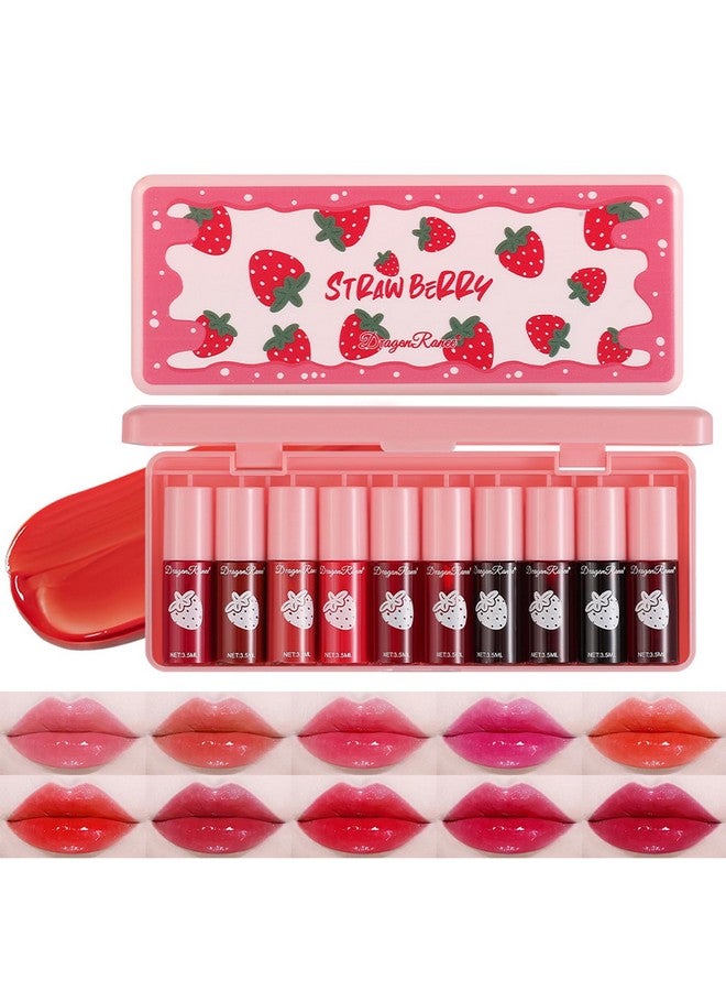Miniling 10 Colors Lip Tint Stain Set, Korean Moisturizing Lip Gloss Velvet Mini Liquid Lipstick, Multi-Use Lip And Cheek Tint, Non-Stick Cup, Lightweight, Long-Lasting Waterproof Lip Tint Makeup - Image 1