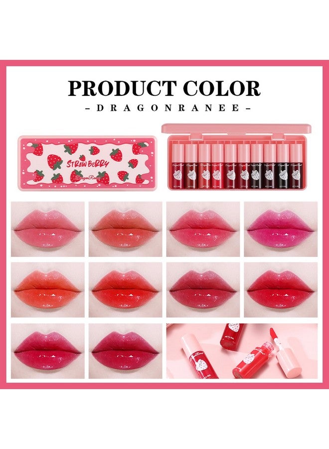 Miniling 10 Colors Lip Tint Stain Set, Korean Moisturizing Lip Gloss Velvet Mini Liquid Lipstick, Multi-Use Lip And Cheek Tint, Non-Stick Cup, Lightweight, Long-Lasting Waterproof Lip Tint Makeup - Image 2
