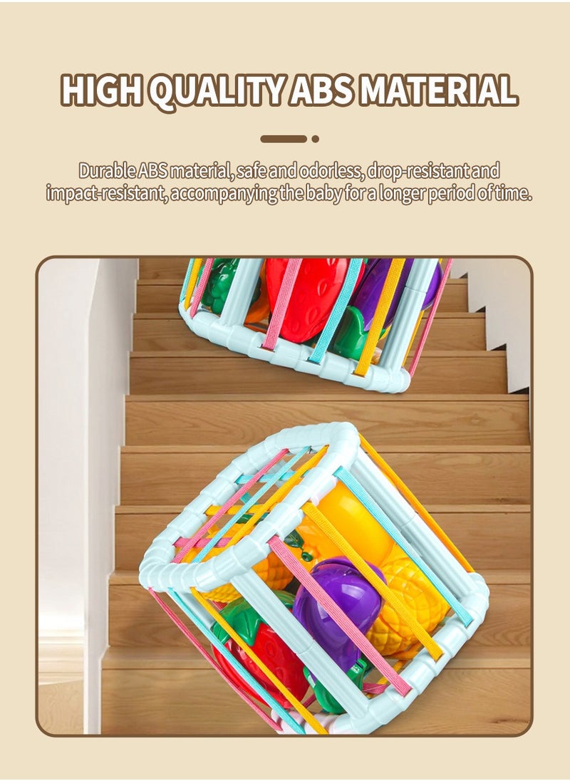 Beirui Baby Sorting Toys, Colourful Cubes and 4 Pieces Fruit Toys, Toddler Developmental Learning Toys Birthday Gifts, Fruit Stuffers, Fruit Cutting Toys, Baby Toys 0-4 years old  - Image 4