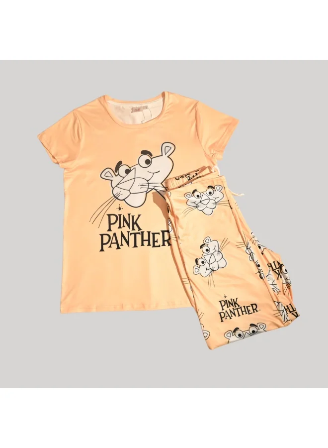 Pink Panther PINK PANTHER WOMENS SHORT SLEEVE PAJAMA SETS , SILKY POLYESTER
