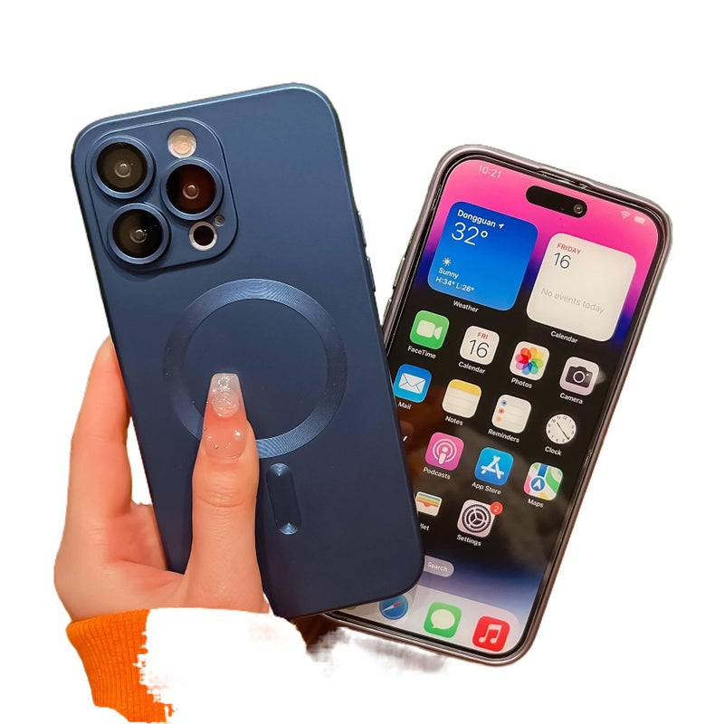 MS غطاء واقي بTPU لـ iPhone 15 / 15 Plus / 15 Pro / 15 Pro Max مع حماية من السقوط ومغناطيس قوي مع مقاوم للصدمات مع حماية عدسة باللون رمادي مغناطيسي من مادة TPU باللون الرمادي - Image 5