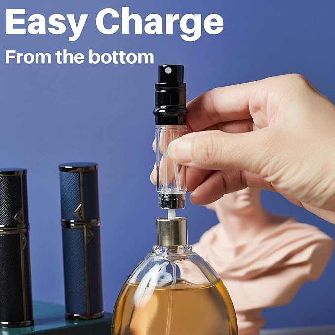 BRARIOS Refillable Portable Mini Perfume Atomiser for Travel 5ml Luxury Empty Leakproof Pump Perfume Spray bottle Atomiser for Man and Woman VioletGD - Image 3