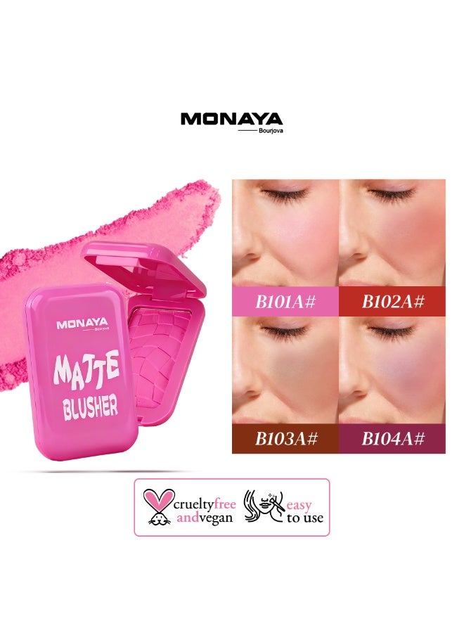 Monaya B004 Matte Blusher – Enhancing Powder Blush, Radiant Finish, Buildable & Long-Lasting Formula – Affordable Cheap Makeup for All Skin Tones - Image 3