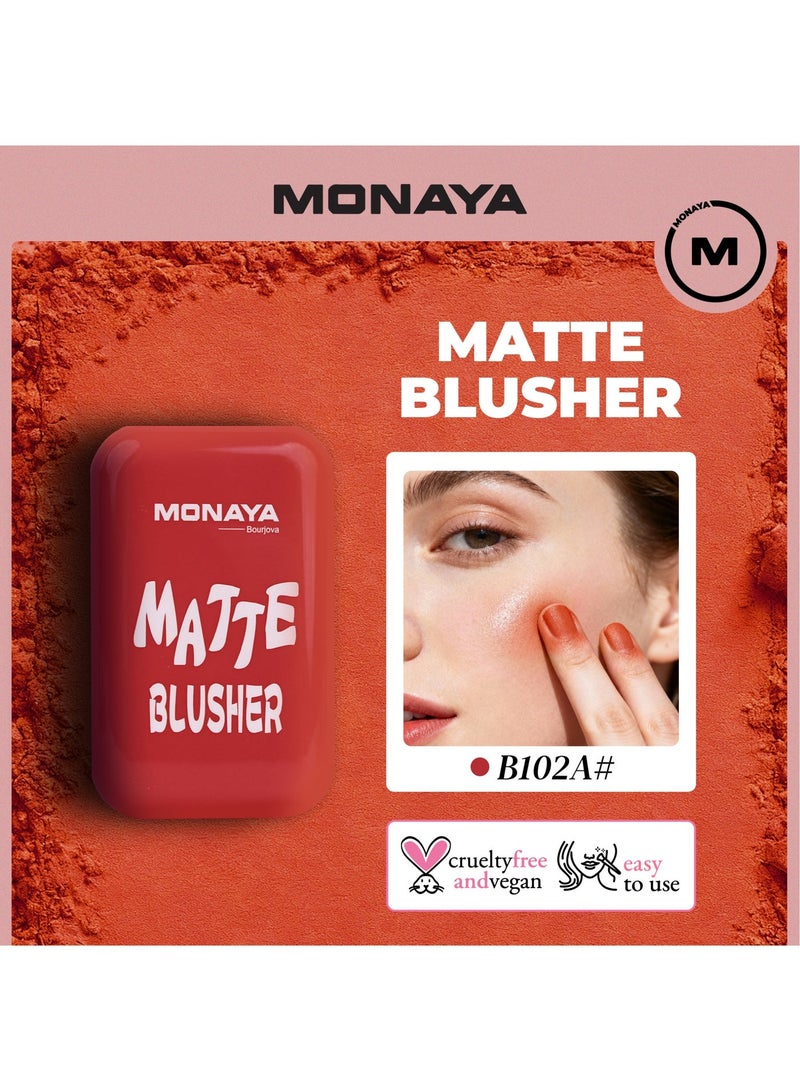 Monaya B004 Matte Blusher – Enhancing Powder Blush, Radiant Finish, Buildable & Long-Lasting Formula – Affordable Cheap Makeup for All Skin Tones - Image 1