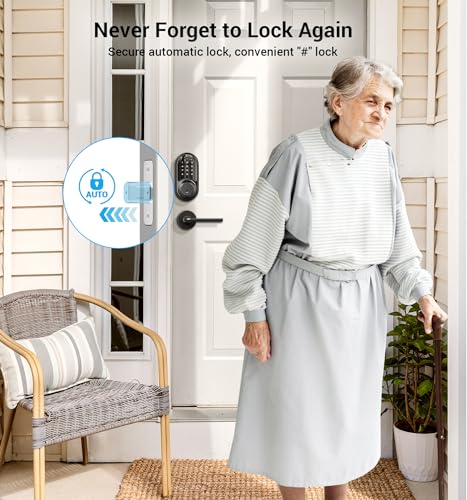 Veise RZ06 Smart Lock for Front Door with App Control, Keyless Entry, Electronic Digital Deadbolt with Touchscreen Keypad Set, Smart Deadbolt, Auto Lock, Easy Installation, Matte Black - Image 3