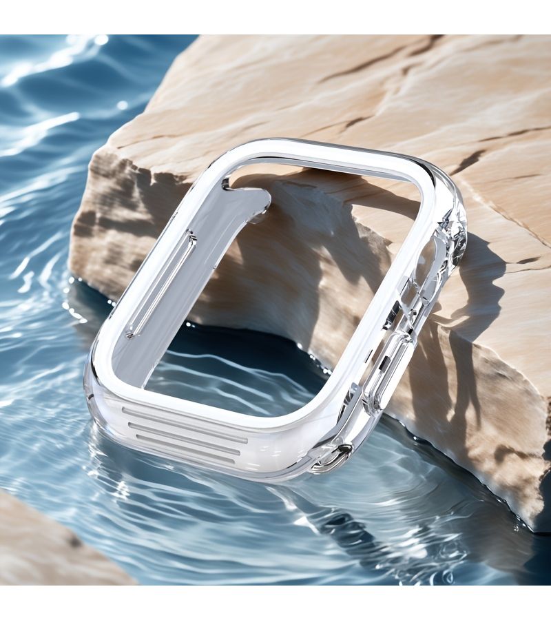 حافظة من مادة TPU باللون الأبيض مقاس 41 مم لهياكل Apple Watch مقاس 41 و44 و45 و49 مم شفافة - Image 5