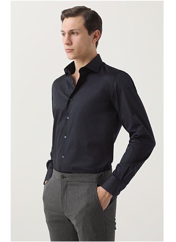 D'S DAMAT Ds Damat Shirt Slim Fit Navy Blue  - Image 1