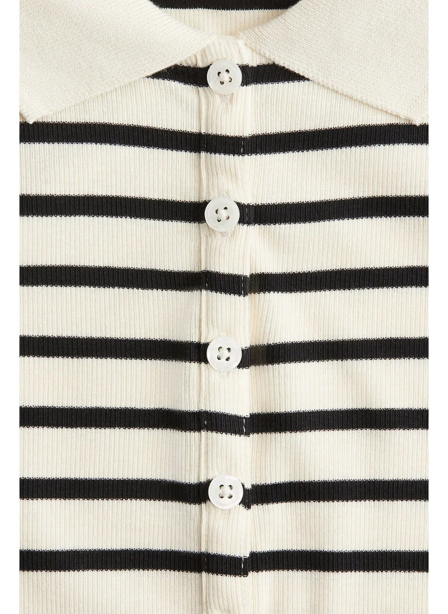 H&M Ribbed Polo Shirt