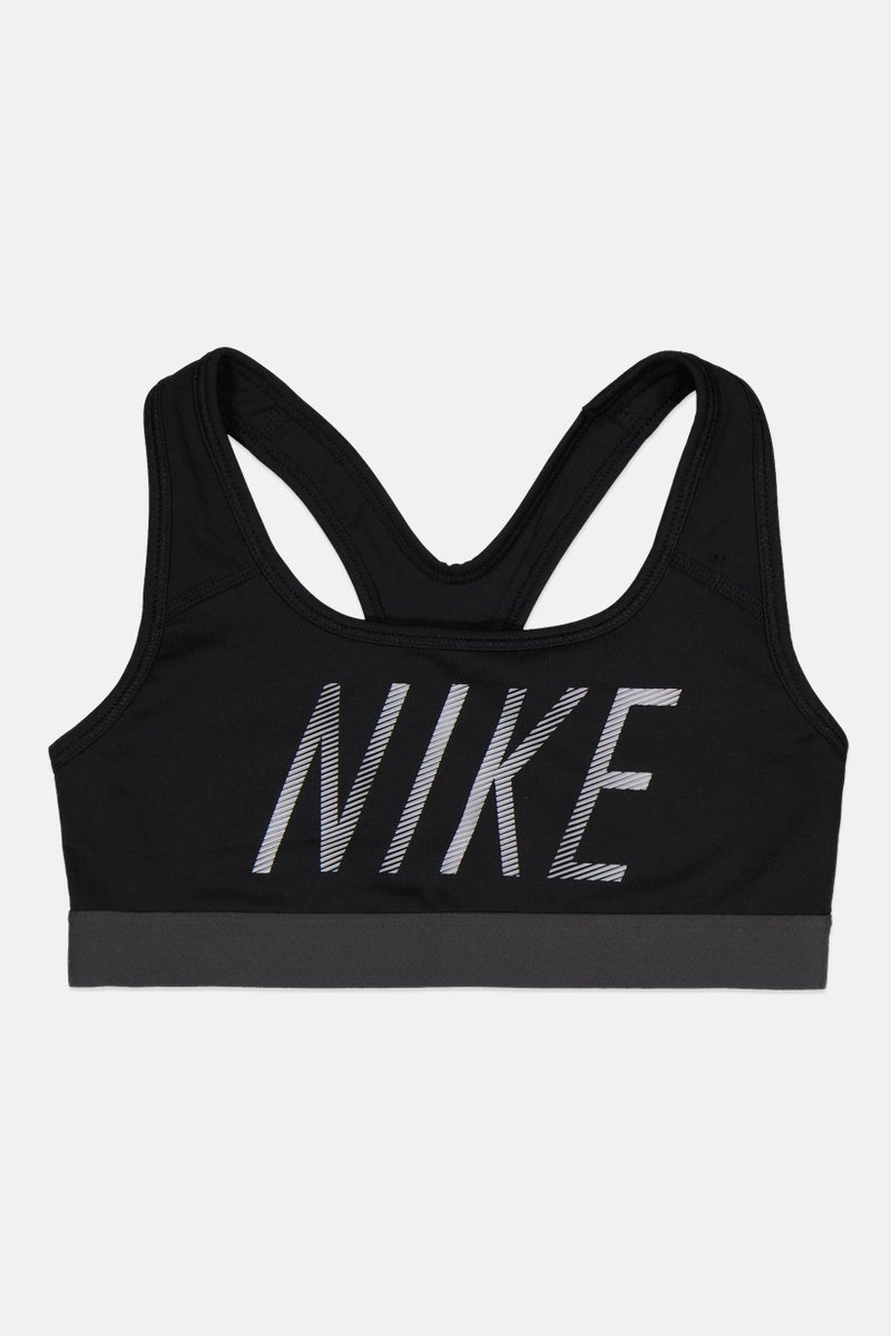 Nike سوتيان رياضي غير مبطن للفتيات، أسود - Image 1