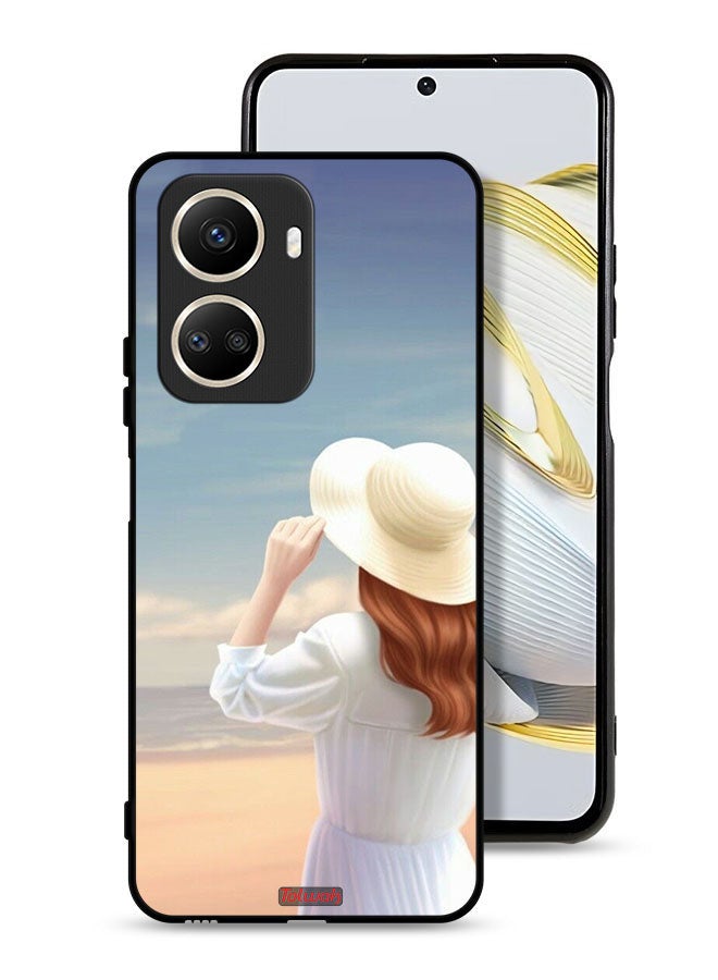 Tolwak غطاء حماية لهاتف هواوي نوفا 10 SE - فتاة ترتدي قبعة واقفة - Image 1