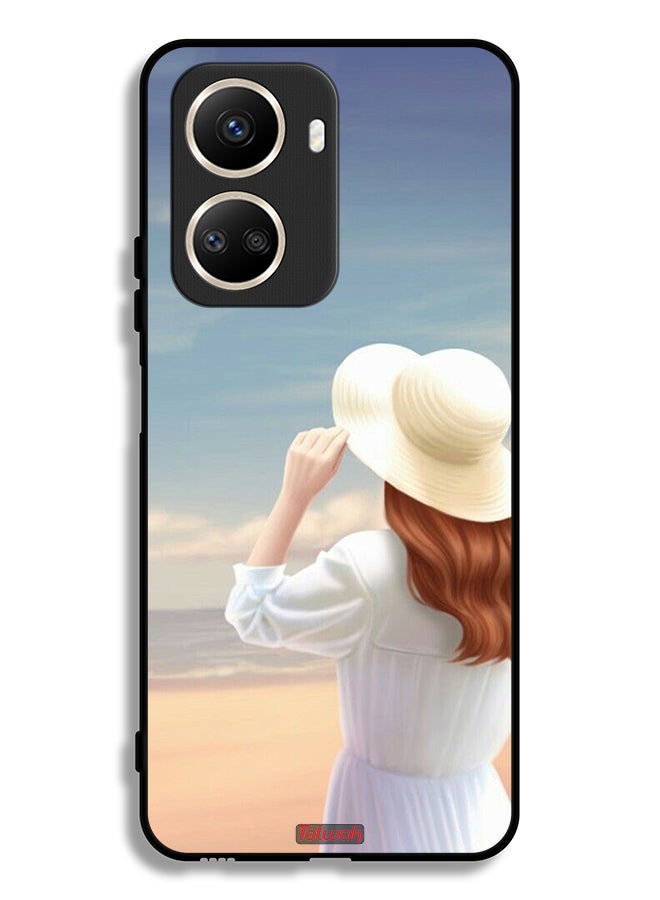Tolwak غطاء حماية لهاتف هواوي نوفا 10 SE - فتاة ترتدي قبعة واقفة - Image 2