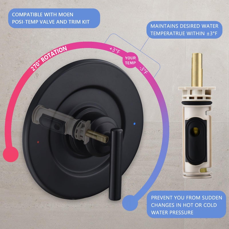 Tearel 1222 Cartridge Kit for Moen 1222 Replacement Cartridge with Removal Tool 104421 and Handle Adapter 116653, for Moen Posi Temp Shower Repair - Image 2