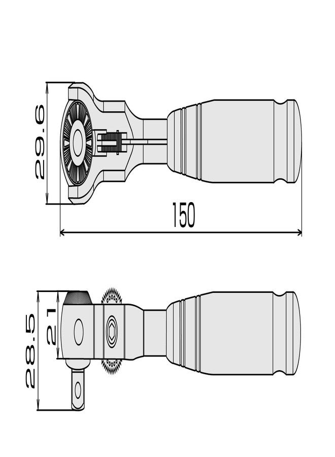 TONE Short Swivel Ratchet Handle (Socket Hold Type) RH2VHS 1/4" Inch Drive - Image 5