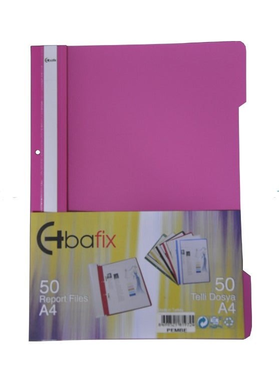 Bafix Wired Plastic File for A4 50's - Pink 