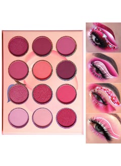 Pink Purple Eyeshadow Palette, 12 Colors High Pigment Matte Shimmer Barbie Eye Shadow Makeup Pallet, Small Bright Peach Red Eyeshadow Pallets, Long Lasting Shades For Girl Women Summer Travel - pzsku/Z2ADC993035DD96CA7081Z/45/_/1734437849/a3fbf521-b8ee-4b6e-a445-f716c341fd6b