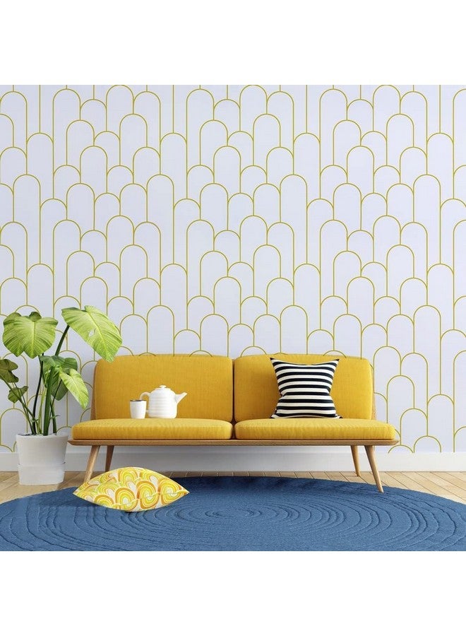 Rylan Stripe Peel and Stick Wallpaper Modern Black Contact Paper Geometric Black and Gold Removable Paper Self Adhesive Wallpaper Decorative for Wall Countertop Bedroom Vinyl Film (White 45 * 900) - Image 5