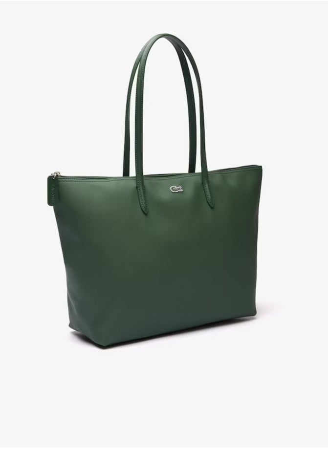 LACOSTE Women's L12.12 Concept Fashion Versatile Large Capacity Zipper Handbag Tote Bag Shoulder Bag Large Green  - Image 2