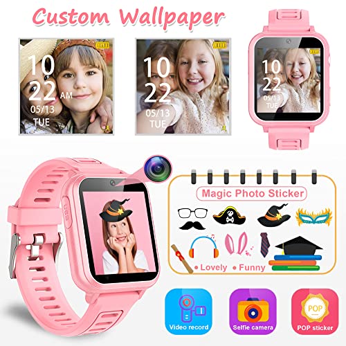 Wiszodet Smart Watch for Kids Gift for Girls Age 5-12, 1.54" Touch Screen Watch with HD Camera Video 39 Games Music Pedometer Flashlight Alarm Clock, Gifts for 7 8 9 10 Year Old Girls Boys - Image 4