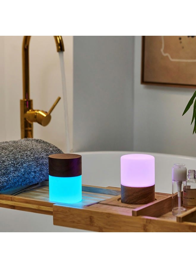 gingko 7 Colour Changing RGB Large Lemelia Night Lights, Long Life Battery USB-C Charging, 3 Light Modes, FSC Certified, Touch Button Control (White Ash) - Image 4