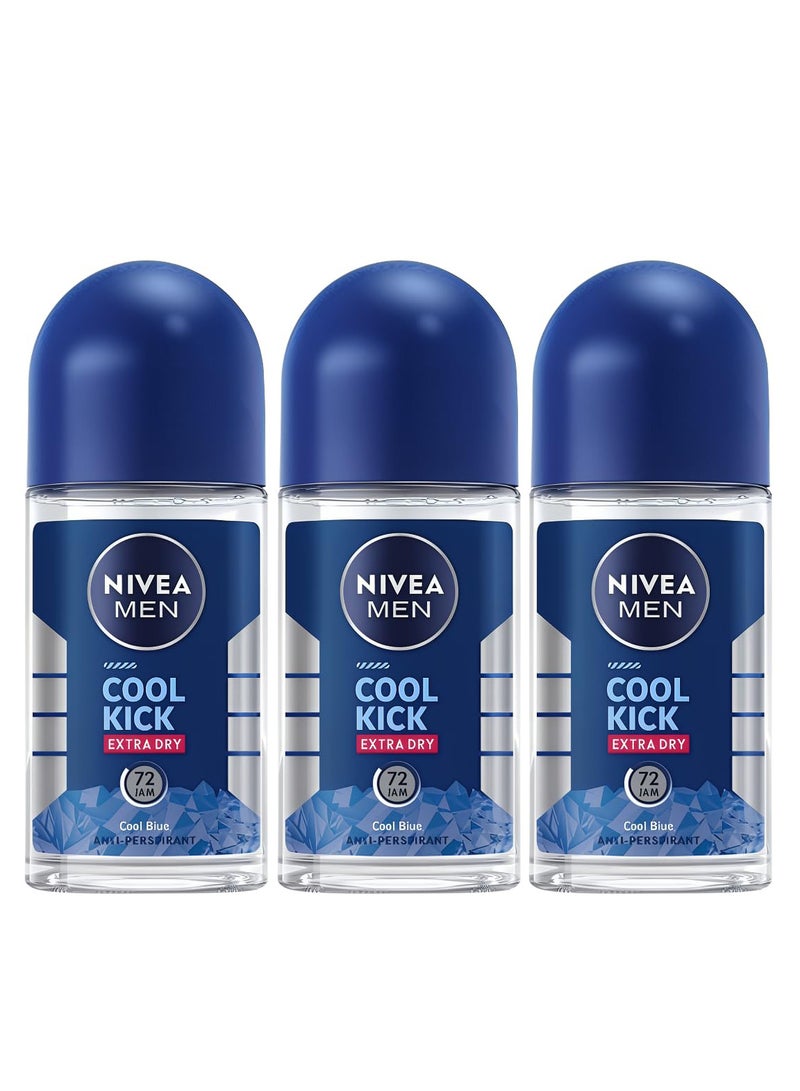 نيفيا 3 عبوات من مزيل للعرق للرجال كوول كيك من نيڤيا عطر منعش رول أون 50 مل - Image 1