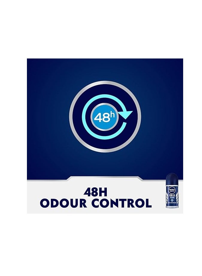 3 علب من مزيل للعرق للرجال كوول كيك من نيڤيا عطر منعش رول أون 50 مل