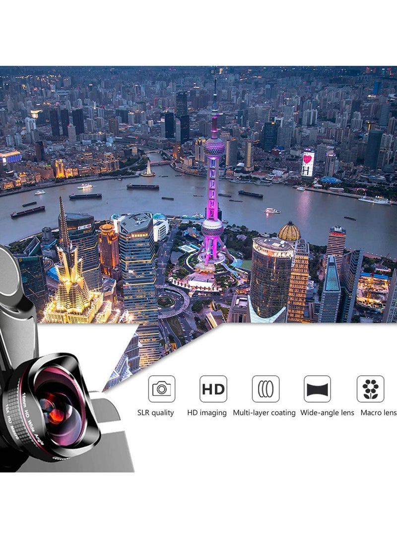 Phone Camera Lens,Clip on Cell Lens Kit Compatible with Most Phones,Most Smartphones, 4K HD 2 in 1 120° Wide Angle Lens, 15X Macro No Distortion  - Image 5