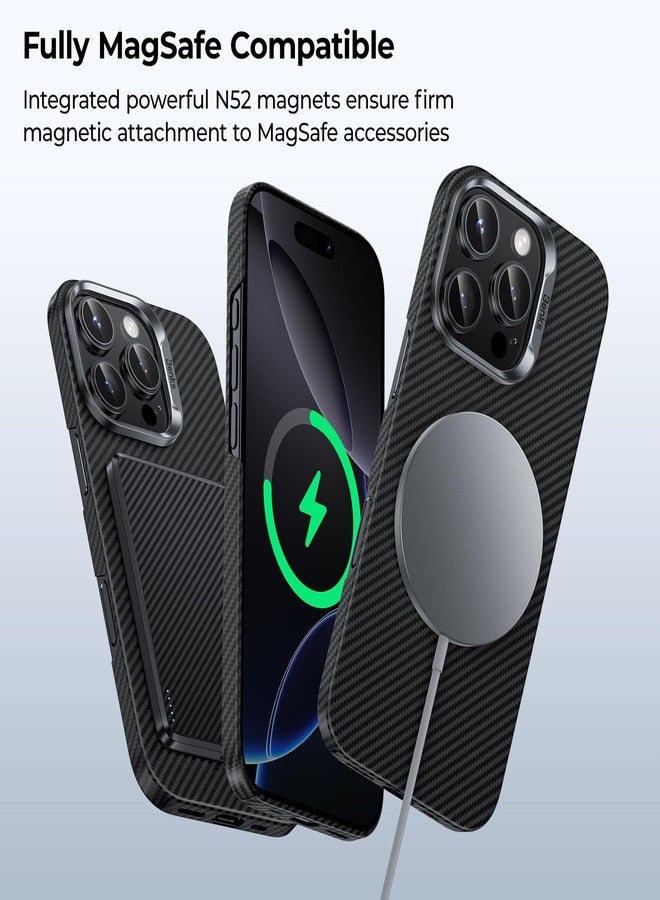 بينكس جراب BENKS ArmorAir لهاتف iPhone 16 Pro، [متوافق مع Magsafe] جراب فائق النحافة وخفيف الوزن لهاتف iPhone 16 Pro، مصنوع من ألياف الأراميد Dupont Kevlar 600D، تصميم بسيط باللون الأسود - Image 4