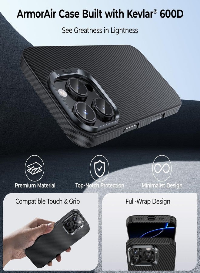 بينكس جراب BENKS ArmorAir لهاتف iPhone 16 Pro، [متوافق مع Magsafe] جراب فائق النحافة وخفيف الوزن لهاتف iPhone 16 Pro، مصنوع من ألياف الأراميد Dupont Kevlar 600D، تصميم بسيط باللون الأسود - Image 2