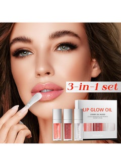 Charm Kiss 3 Colors Tinted Plumping Lip Oil Gloss Set, Fat Lip Oil Drip Lip Glow Oil,Ultra-Hydrating & Nourishing Lip Care Lip Tint, Smooth Glossy Shiny Transparent Lip Gloss Plumping Lip Care (SET B)  - Image 5