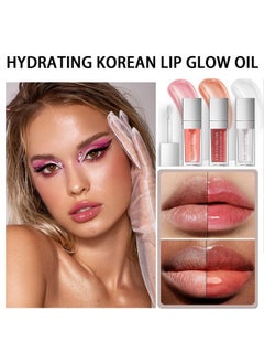 Charm Kiss 3 Colors Tinted Plumping Lip Oil Gloss Set, Fat Lip Oil Drip Lip Glow Oil,Ultra-Hydrating & Nourishing Lip Care Lip Tint, Smooth Glossy Shiny Transparent Lip Gloss Plumping Lip Care (SET B)  - Image 3