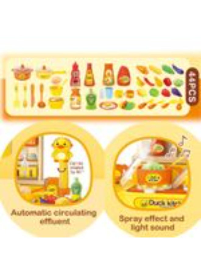 Generic valueable 1 Duck Kitchen Play Set - 44-piece imaginative play kitchen with spray effect, circular water tap, light and sound - Realistic cooking accessories for children ages 3 and up - Educational role-play - Color may vary slightly due to photography - Image 2