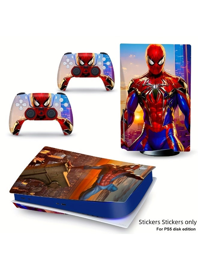 [Decals Only] BLACK BLUE Spider-Man themed Playstation 5 console - Premium vinyl sticker (disc drive) - Waterproof and dustproof Eye-catching illustration design - Image 1