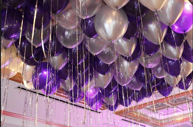 HK balloons® 100Pcs Purple Silver Latex Balloons Premium Helium Balloons for Birthday Wedding Valentine Engagement Anniversary Christmas Festival Baby Shower Party Decorations Balloons - Image 1