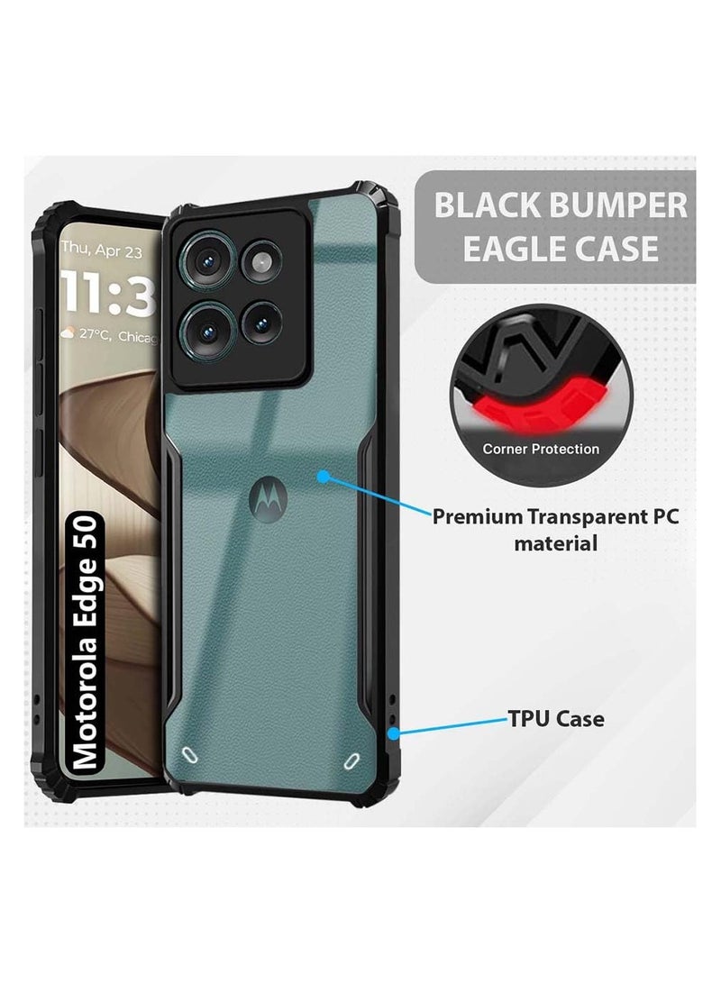 Motorola Edge 50 Shockproof Crystal Clear Back Cover Shock proof Protective Design  Transparent Back Cover for Moto Edge 50 - Image 4