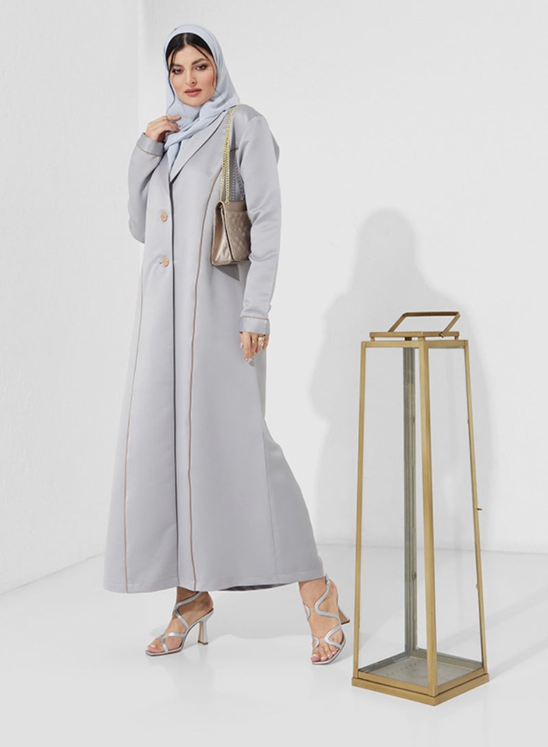 Rosette Abaya Blazer-cut Coat Abaya  - Image 1
