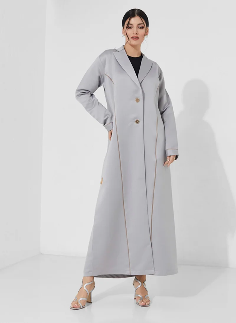 Rosette Abaya Blazer-cut Coat Abaya