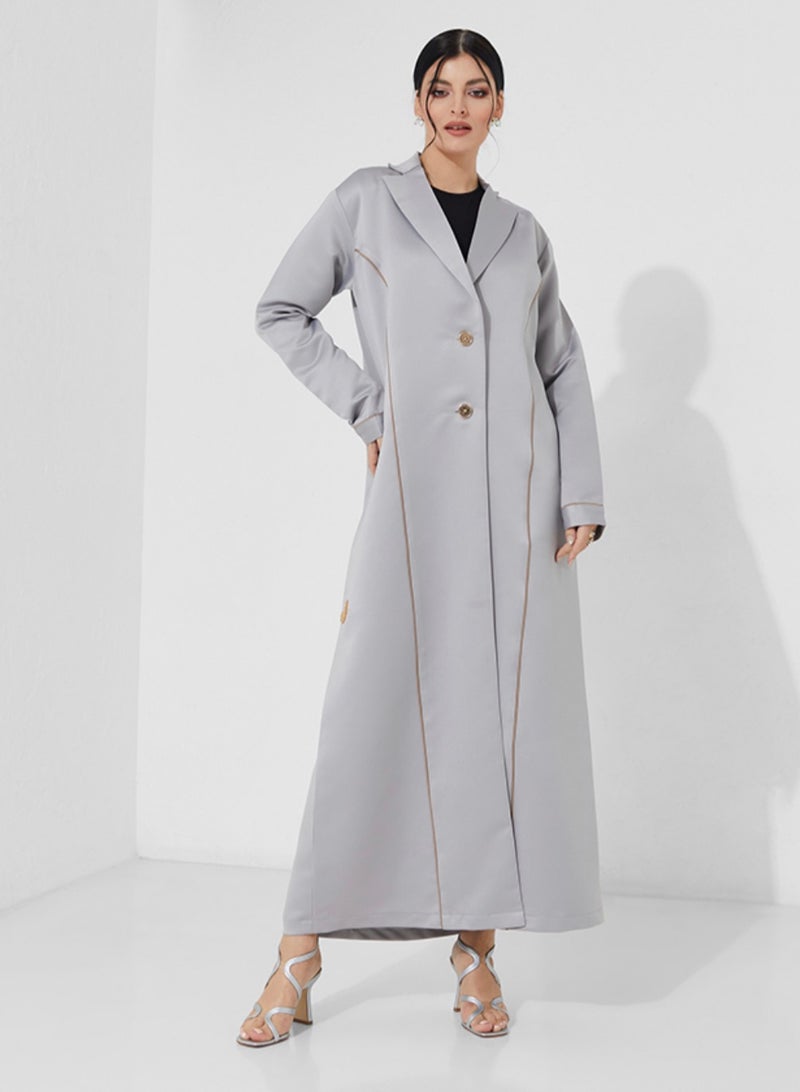 Rosette Abaya Blazer-cut Coat Abaya  - Image 4
