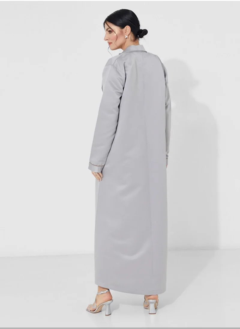 روزيت عباية عباية بتصميم بليزر ومعطف