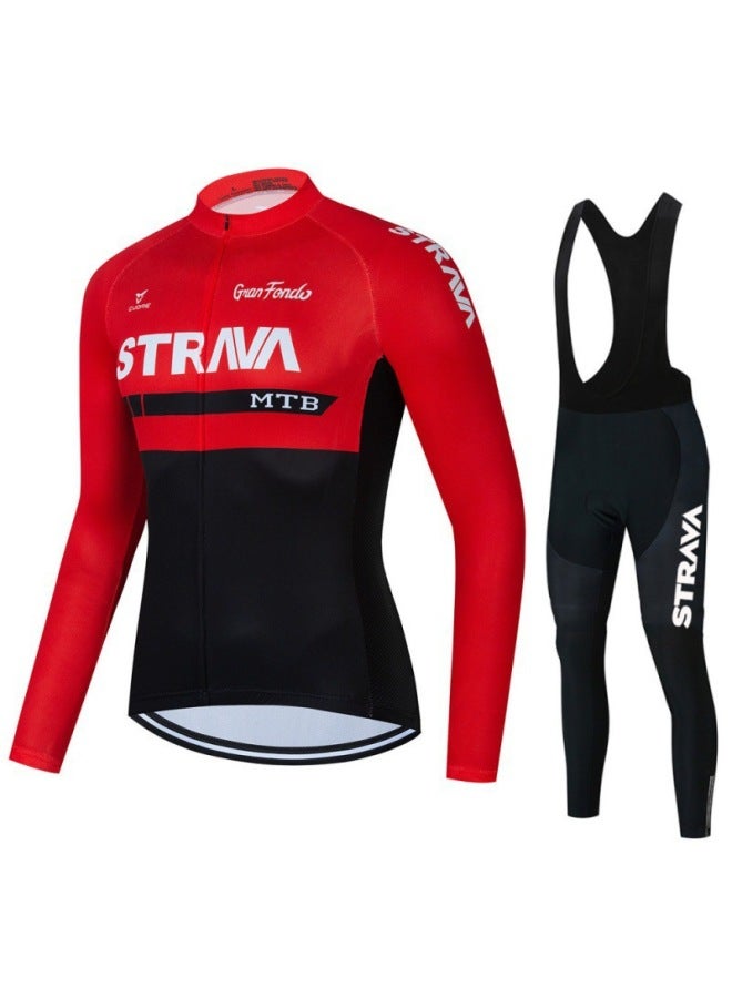 Hot Spring And Autumn Long-sleeve Cycling Jersey Team Version, Men's Quick-dry Breathable Bib Set, Customizable Design