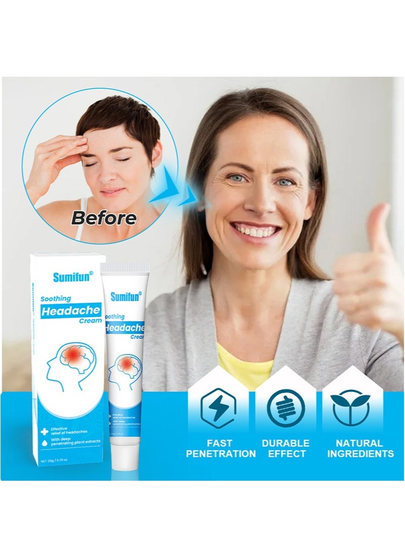 سوميفون كريم مهدئ للصداع، تركيبة عشبية طبيعية، غير مهيج، يخفف الصداع والدوار والغثيان، يخفف ضغط الرأس وعدم الراحة، راحة سريعة من الصداع النصفي (20 جرام) - Image 4