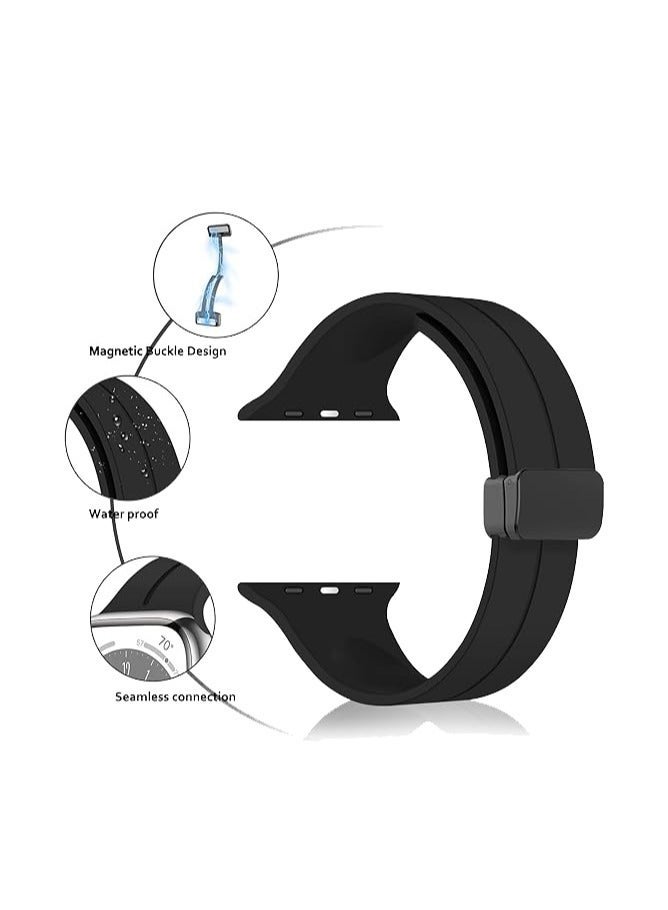 HablTech Magnetic Bands for Apple Watch 44/45/46/49mm ,Sport Silicone Strap for iWatch Series 11/10/9/8/7/6/5/4/SE/SE2/SE3/Ultra - Image 2