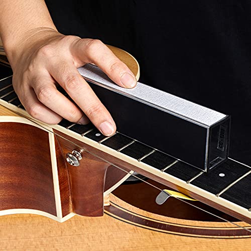 Meideal Guitar Fingerboard Luthier Tools Set Includes 8" Guitar Fret Leveling Sanding Beam Leveler, Guitar Fret Crowning Luthier File, Fingerboard Guards and Replacement Sanding Papers for Guitar Bass - Image 3