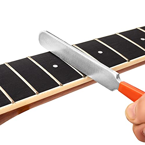 Meideal Guitar Fingerboard Luthier Tools Set Includes 8" Guitar Fret Leveling Sanding Beam Leveler, Guitar Fret Crowning Luthier File, Fingerboard Guards and Replacement Sanding Papers for Guitar Bass - Image 4