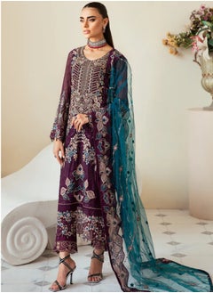 Sky cashmere Dastoor 3 Piece Chiffon Dress  - Image 1